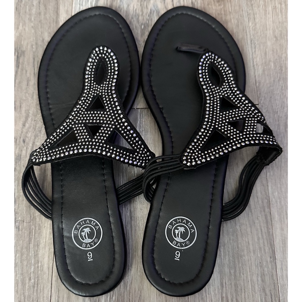 Women’s Black Silver Studded Sandals